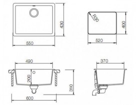 Мойка для кухни Teka Radea 490/370 TG врезная 1 чаша алебастр 40143665