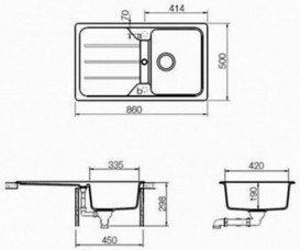 Мойка для кухни Teka Simpla 45-B TG 86х50 см врезная тегранит серый металлик 40144515