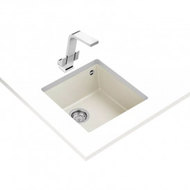 Мийка для кухні Teka Square 40.40 TG 44х44 см під стільницю теграніт білий крем 115230028