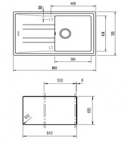 Мойка для кухни Teka Stone 50 B-TG 1B 1D 86х51 см врезная тегранит песочный 115330016