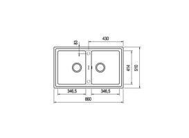 Мойка для кухни Teka Stone 90 B-TG 2B 86х51 см Tegranit Plus серый металлик 115260007