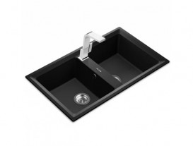 Мойка для кухни Teka Stone 90 B-TG 2B 86х51 см врезная тегранит черный металлик 115260003