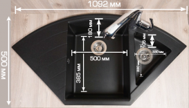 Мийка для кухні трапециевидная Буль-Буль Europe врізна Маграніт білий 113060001