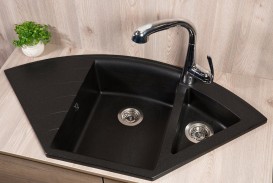 Мийка для кухні трапециевидная Буль-Буль Europe врізна Маграніт світло-чорний 113060004