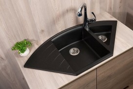 Мийка для кухні трапециевидная Буль-Буль Europe врізна Маграніт світло-чорний 113060004