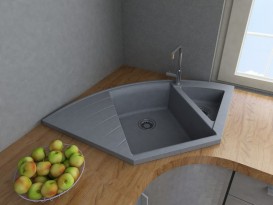 Мийка для кухні трапециевидная Буль-Буль Europe врізна Маграніт сірий 113060013