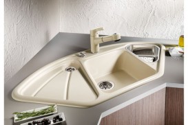 Мийка для кухні кутова BLANCO DELTA II SILGRANIT врізна з клапаном-автоматом шампань 523664