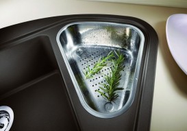 Мийка для кухні кутова BLANCO DELTA II SILGRANIT врізна з клапаном-автоматом кава 523669