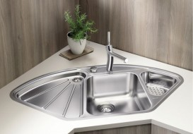 Мийка для кухні кутова BLANCO DELTA-IF нержавіюча сталь клапан-автомат дзеркальна поліровка 523667