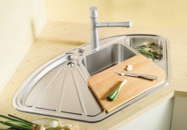 Мийка для кухні кутова BLANCO DELTA-IF нержавіюча сталь клапан-автомат дзеркальна поліровка 523667