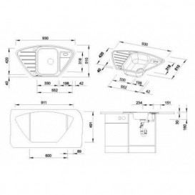 Мойка для кухни угловая Blanco Lantos 9 E-IF нержавеющая сталь полированная 516277