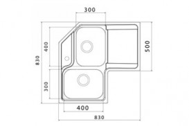 Мийка для кухні кутова подвійна врізна Apell Angolo нержавіюча сталь Вrushed ROAN2B90IRBC