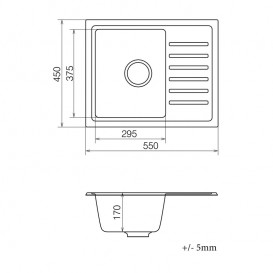 Мийка для кухні Vankor Lira 55х45 см кварц терра Lira LMP 02.55 Terra