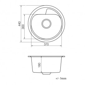 Мойка для кухни Vankor Polo Ø44 см кварц бежевый Polo PMR 01.45 Beige