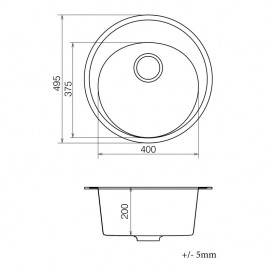 Мийка для кухні Vankor Sity Ø49,5 см кварц сафарі Sity SMR 01.50 Safari