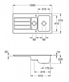 Мийка для кухні Villeroy & Boch Architectura 60 XR 100х51 см кераміка timber 336501TR