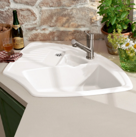 Мийка для кухні Villeroy & Boch Arena Corner 97,5х62,5 см кераміка white alpin 672901R1