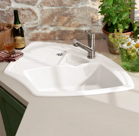 Мойка для кухни Villeroy & Boch Arena Corner 97,5х62,5 см керамика stone white 672902RW