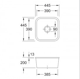Мойка для кухни Villeroy & Boch Cisterna 50 44,5х44,5 см под столешницу керамика stone 670301SL