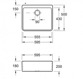 Мийка для кухні Villeroy & Boch Farmhouse 60 X 59,5х50 см кераміка white alpin 636002R1
