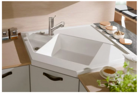 Мойка для кухни Villeroy & Boch Monumentum угловая 89,6х89,6 см керамика white alpin 330302R1