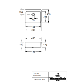 Раковина  Villeroy & Boch O.novo 49,5х40 санітарна кераміка CeramicPlus альпійський білий 632100R1
