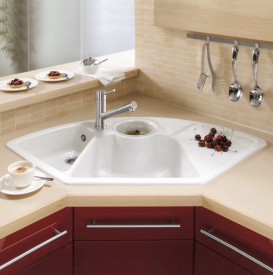 Мийка для кухні Villeroy & Boch Solo Corner 107,5х60 см кераміка white alpin 670801R1