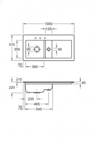 Мойка для кухни Villeroy & Boch Subway 60 100х51 см чаша слева керамика timber 677001TR
