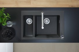 Мойка для кухни встраиваемая Hansgrohe S51 S510-F635 SilicaTec черный графит 43315170