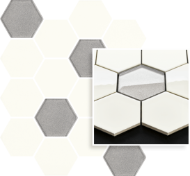 Мозаика Paradyz Uniwersalna Mozaika Prasowana Bianco Hexagon Mix 22х25,5 см M-P-220X255-1-UNIW.BIHEMX