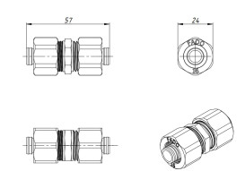 Муфта обжимная Fado Compress с наружной резьбой 16x½'' никелированная латунь RFM21