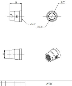 Муфта редукционная Fado Fitt Chrome ½''х⅜'' латунь хром M13C