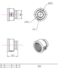 Муфта редукційна Fado Fitt Chrome ½''х1'' латунь хром M11C