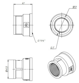 Муфта редукционная Fado Fitt Nickel 1''х1¼'' латунь никель M15