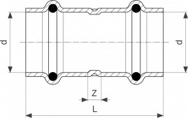 Муфта Viega SeaPress 0315 d22 сплав CuNiFe 90/10 453114