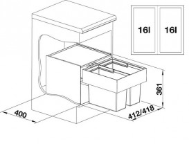 Мусорная система Blanco Select 45/2 518721