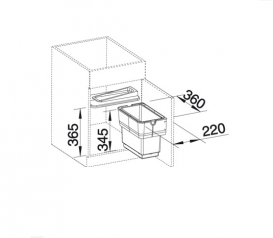 Мусорная система Blanco Singolo-S с раздилителем 45-60 см 512881