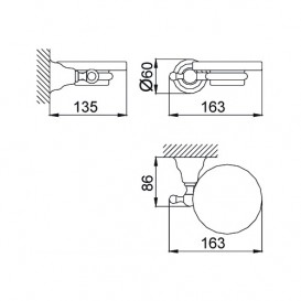 Мильниця для ванної Devit Charlestone підвісна білий/хром 8022142