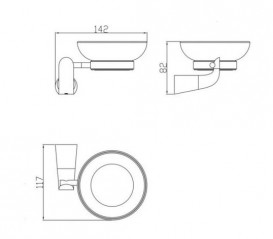 Мыльница для ванной Devit Katarina подвесная белый/хром 8559148