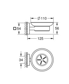 Мыльница для ванной Grohe QuickFix Start Cube с держателем черный матовый 410962430