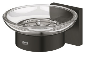 Мыльница для ванной Grohe QuickFix Start Cube с держателем черный матовый 410962430