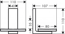 Мыльница для ванной Hansgrohe Axor Universal Rectangular металл/стекло шлифованная бронза 42605140