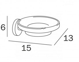 Мыльница для ванной Inda Gealuna подвесная прозрачное стекло/хром A10110 CR 03