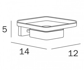 Мыльница для ванной Inda Lea подвесная матовое стекло/хром A18110 CR 21