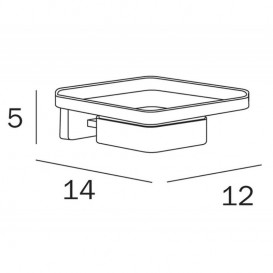 Мильниця для ванної Inda Lea підвісна матове скло/чорний матовий A18110 NE 21
