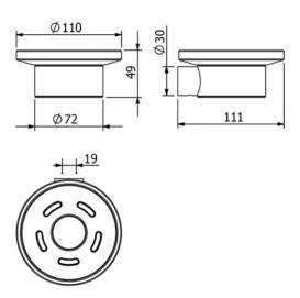 Мыльница для ванной Kludi Vela R с держателем хром 5898505