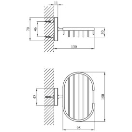 Мильниця для ванної Kroner KRM Elbe-ACC2902-2 з тримачем хром CV022851