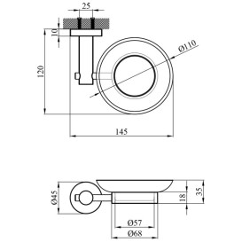 Мильниця для ванної кімнати Kroner KRP Edelstahl Klassisch-ESG3702 з тримачем нікель CV025639