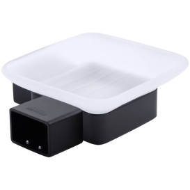 Мыльница для ванной Kroner KRP Edelstahl Kubus-SCH3902 с держателем черный CV025640