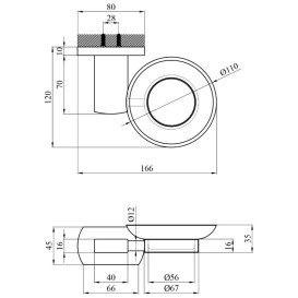 Мильниця для ванної Kroner KRP Graz-GRP95604 з тримачем графіт CV024597